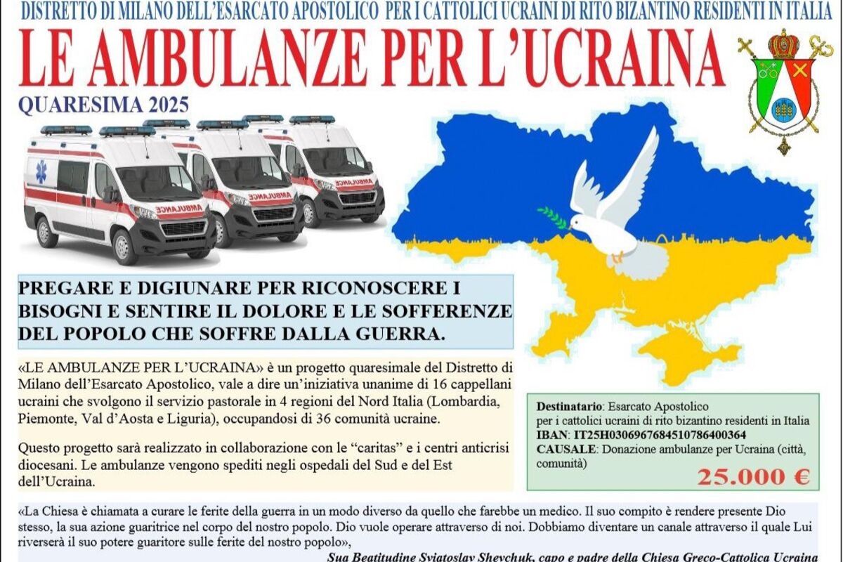 «Швидка допомога для України»: Великопосний проєкт Міланського деканату Апостольського Екзархату